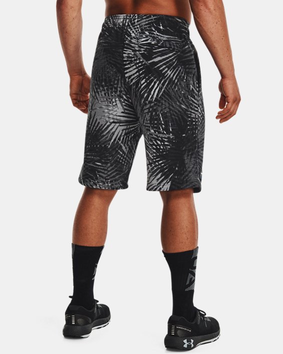 Men's UA Rival Fleece Sport Palm Shorts, Black, pdpMainDesktop image number 1